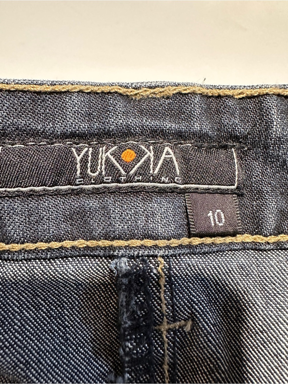 YUKOKA Y2K Denim Mini Skirt Exposed Zip Faded Wash Low Rise Size 10 - Picture 7 of 9